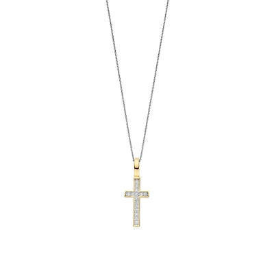 Sparkling Cross Golden Necklace