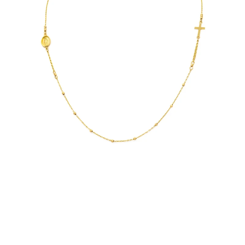 Milagrosa and Cross Beaded Necklace