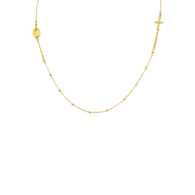 Milagrosa and Cross Beaded Necklace