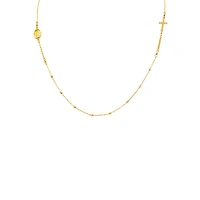 Milagrosa and Cross Beaded Necklace