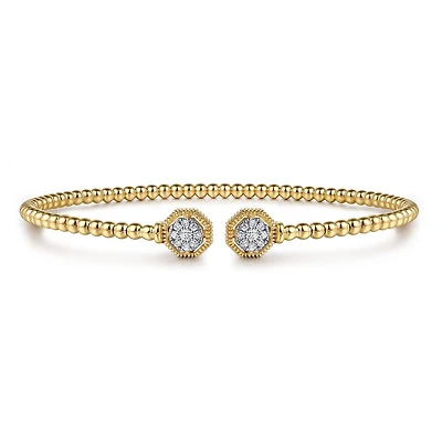 Hexagon Split Diamond Bangle Bracelet
