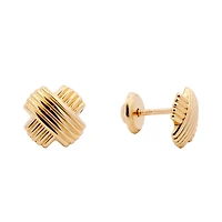 X Line Pattern Stud Earrings