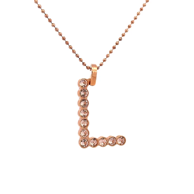 Rose Gold and Swarovski Initial Pendant