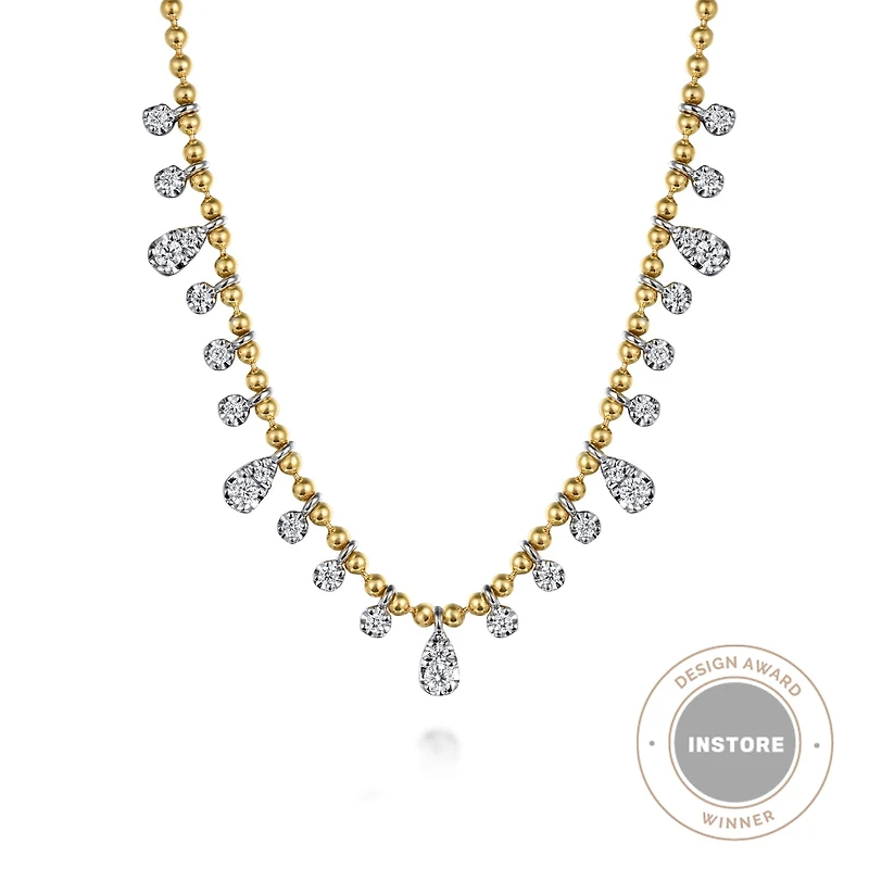 Diamond Bujukan Droplets Beaded Necklace