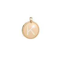 Rose Plated Glam Film 25MM Initial Pendant