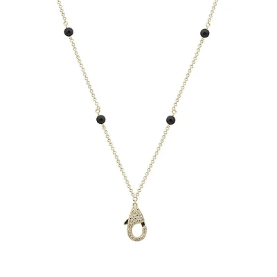 Onyx and Diamonds Pendant Carrier Necklace