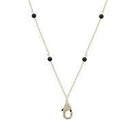 Onyx and Diamonds Pendant Carrier Necklace