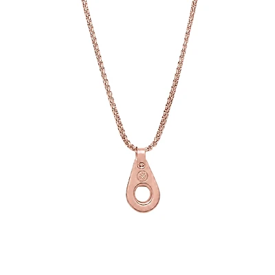 Pulley Steel Necklace - Rose Gold Matte