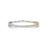 Crossover Two Tone Bangle Bracelet