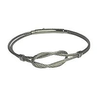 Marine Squared Knot Steel Bracelet in Silver