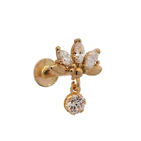 Tree Single Cartilage Earring with Dangle Zirconia