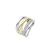 Crossover Trilogy Two Tone Wide Ring