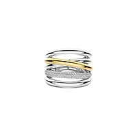 Crossover Trilogy Two Tone Wide Ring