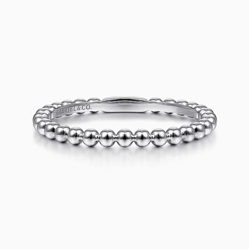 14K White Gold Bubble Ring