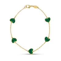 Heart Inlay Malachite Bracelet