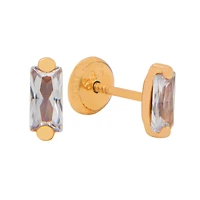 Emerald Cut Zirconia Stud Earrings