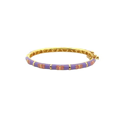 Purple and Pink Butterflies Kids Bangle Bracelet