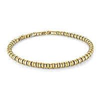 4MM Polished and Brushed Alternating Beads Steel Bracelet