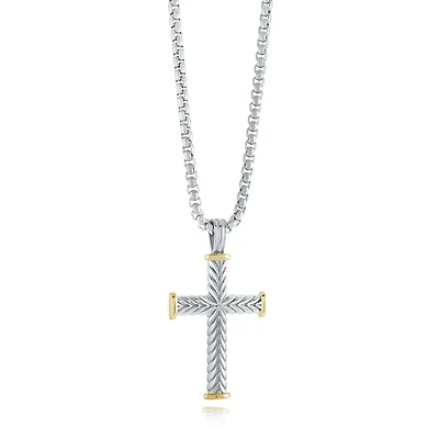 Chevron Two Tone Steel Necklace