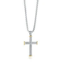 Chevron Two Tone Steel Necklace