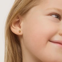Kids 4MM Hollow Ball Stud Earrings