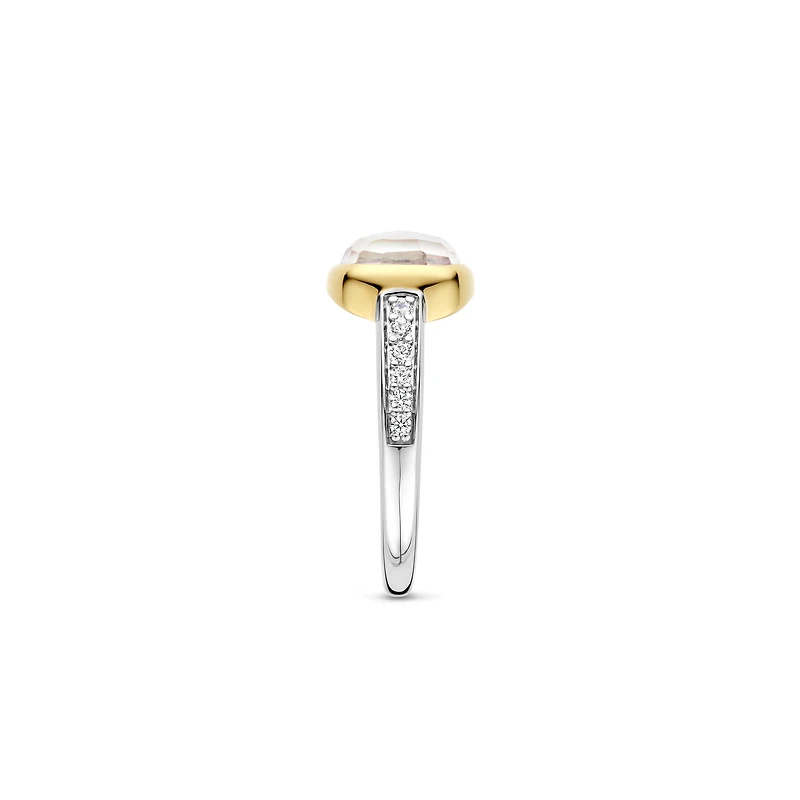 Milky Quartz Facetted Ring