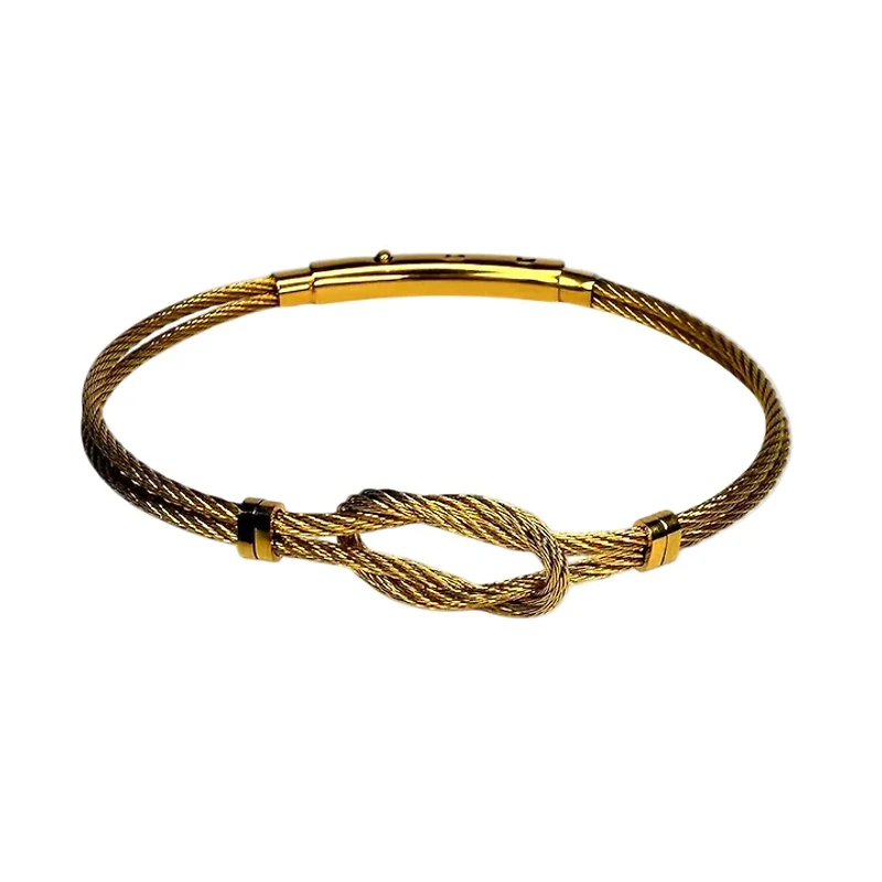 Marine Squared Knot Steel Bracelet in Yellow