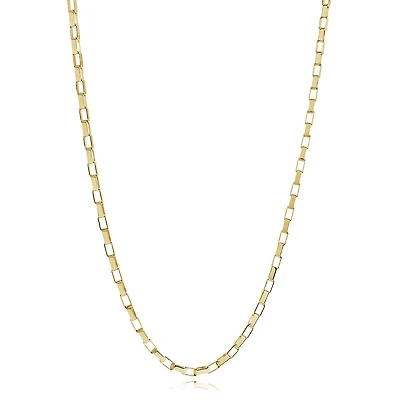 3MM Rectangular Box Golden Steel Chain