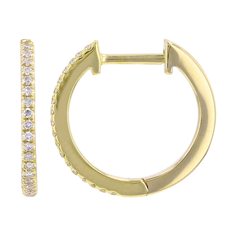 Diamond Huggie 14MM Earrings