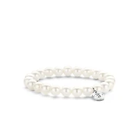 8MM White Pearl Bead Bracelet