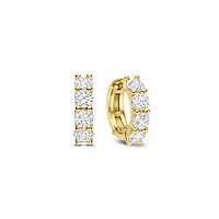 12MM Zirconia Golden Huggie Earrings