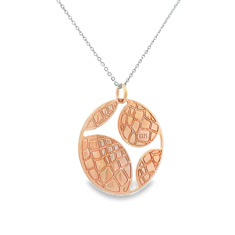 Open Circle Textured Pendant Necklace