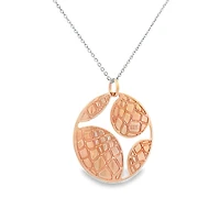 Open Circle Textured Pendant Necklace