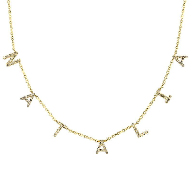 Custom Spaced Letters Diamond Necklace
