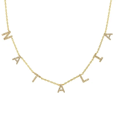 Custom Spaced Letters Diamond Necklace