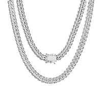 Cuban Solid 5MM White Gold Chain