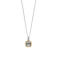 Grey Green Cushion Twisted Frame Necklace