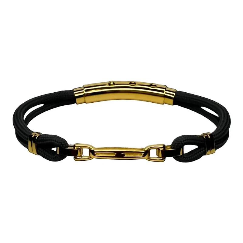 Turnbuckle Cord Steel Bracelet in Yellow