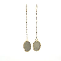 Blithe White Druzy and White Pearls 22K Gold Plated Earrings