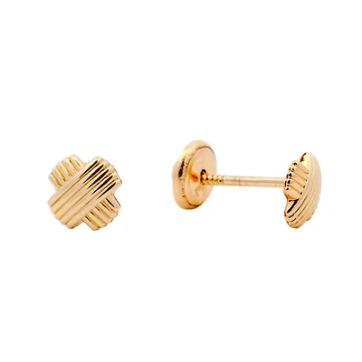 X Line Pattern Mini Stud Earrings