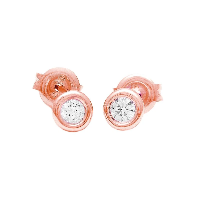 Bezel Diamond .20ct Stud Earrings