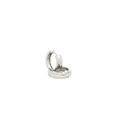 Textured White Gold Huggie Earrings
