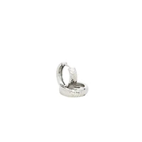 Textured White Gold Huggie Earrings