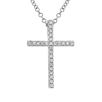 Diamond Cross 17MM White Gold Necklace