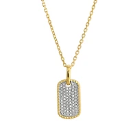 Mini Diamonds Pave Dogtag Necklace