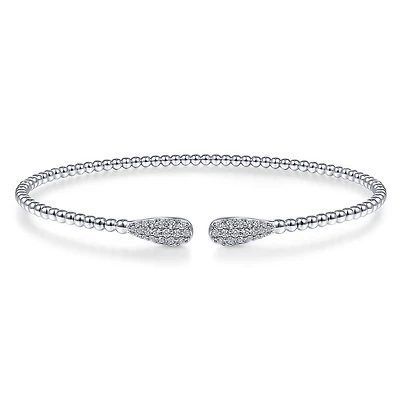 Diamond Drop White Gold Bangle Bracelet