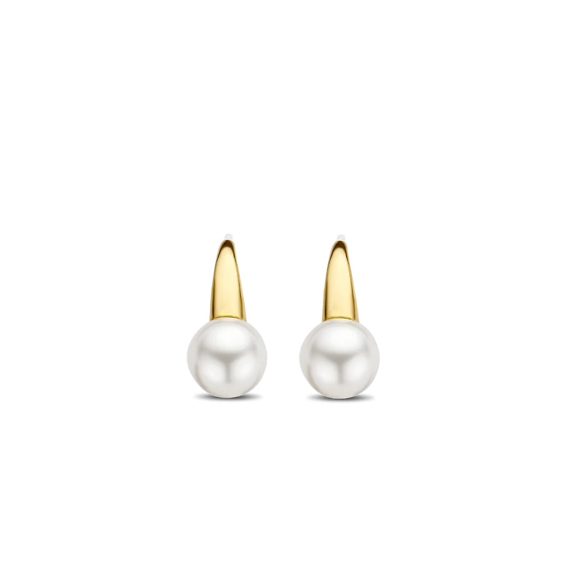 Golden Pearl Dangle Earrings