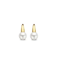 Golden Pearl Dangle Earrings