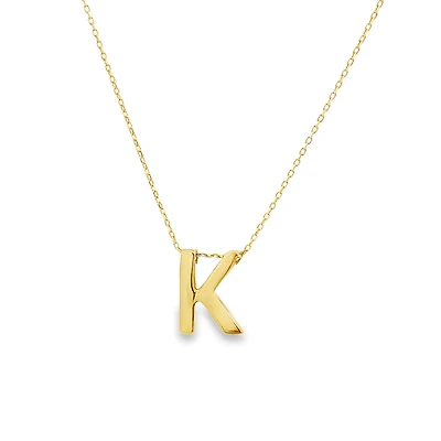 Gold K Initial Necklace