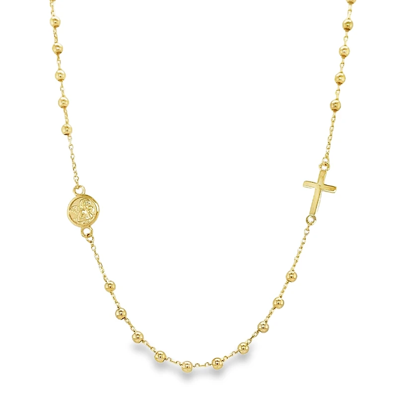 Angel and Cross Rosary Necklace